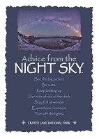 Your True Nature Greeting Card Advice from Crater Lake Night Sky